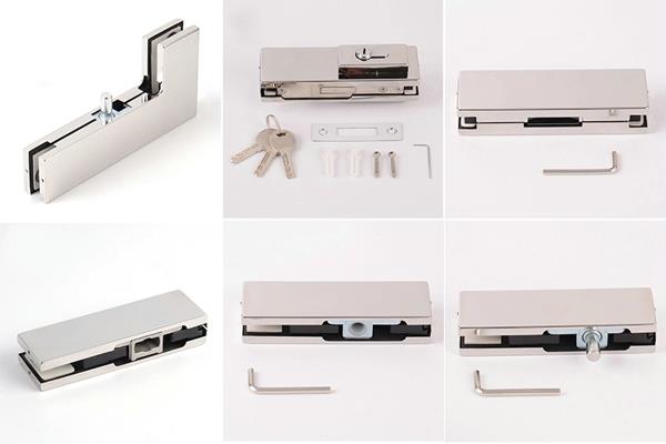 Commercial frameless sliding tempered glass door lock