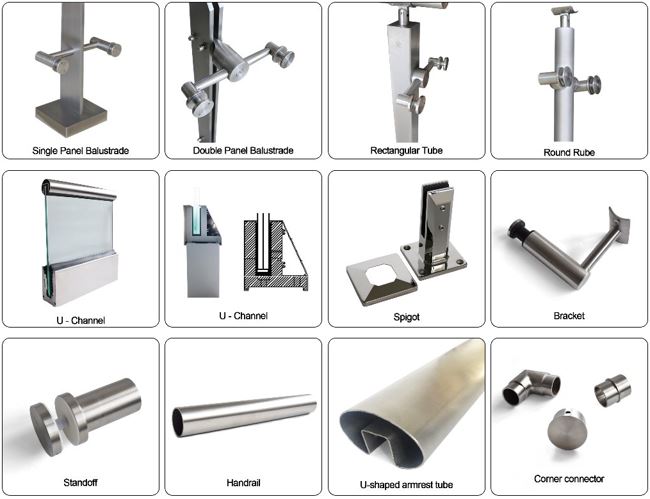 Staircase railing with glass China